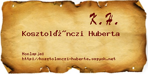 Kosztolánczi Huberta névjegykártya